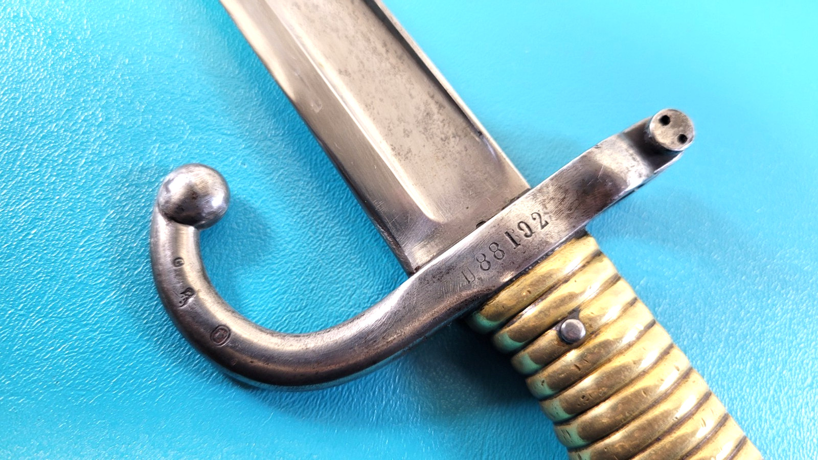 WWI German French Captured Model 1866 Chassepot Bayonet + Sheath Regt Mrk TR670