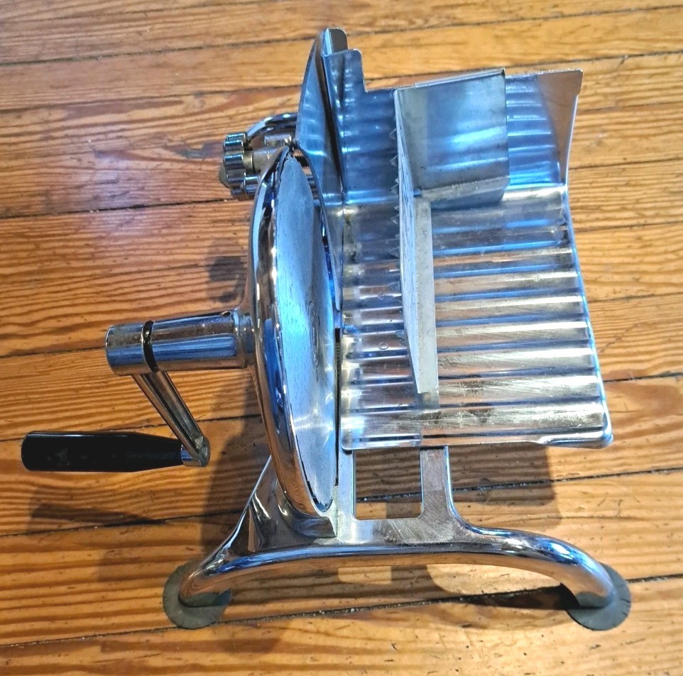 Vintage Manual National Food Slicing Machine Meat Cheese Deli Slicer USA READ