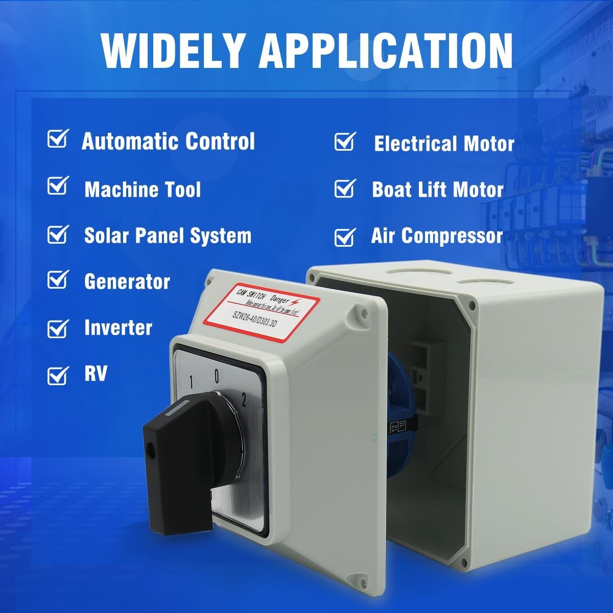 Universal Rotary Changeover Switch 660V 40A 3 Position 3 Phase with Exterior Box