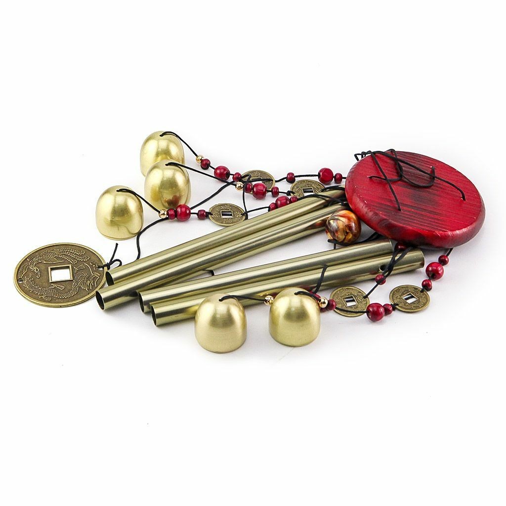 Large Wind Chimes 4 Tube 5 Bells Metal Church Bell Alloy Outdoor Garden Decor