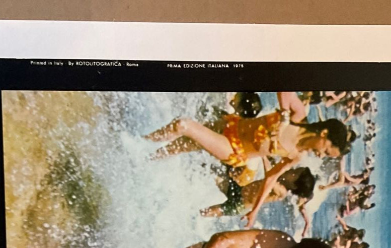 VINTAGE ORIGINAL JAWS SPIELBERG ITALY LARGE 28" X 20" MOVIE POSTER LO SQUALO