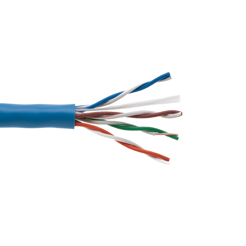 500 / 1000ft CAT5e Cable Bulk Solid Network Wire White Blue Black Cat5 Ethernet