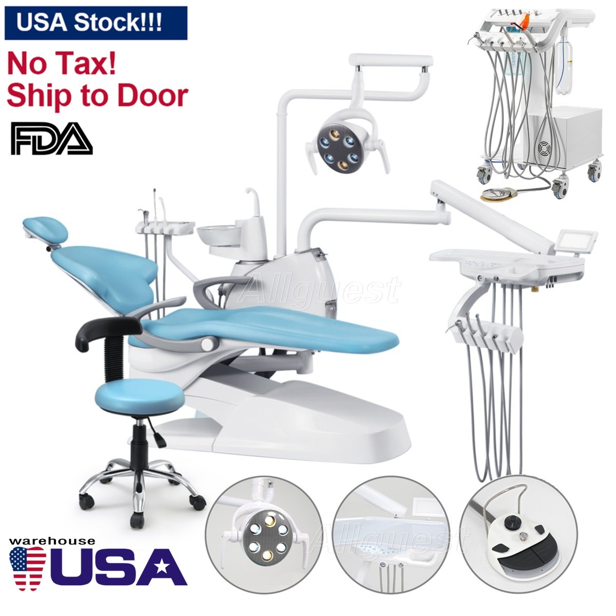 Unidad de Silla Dental Sillon Motor DC Cuero PU/Unidad de Entrega Portatil Movil