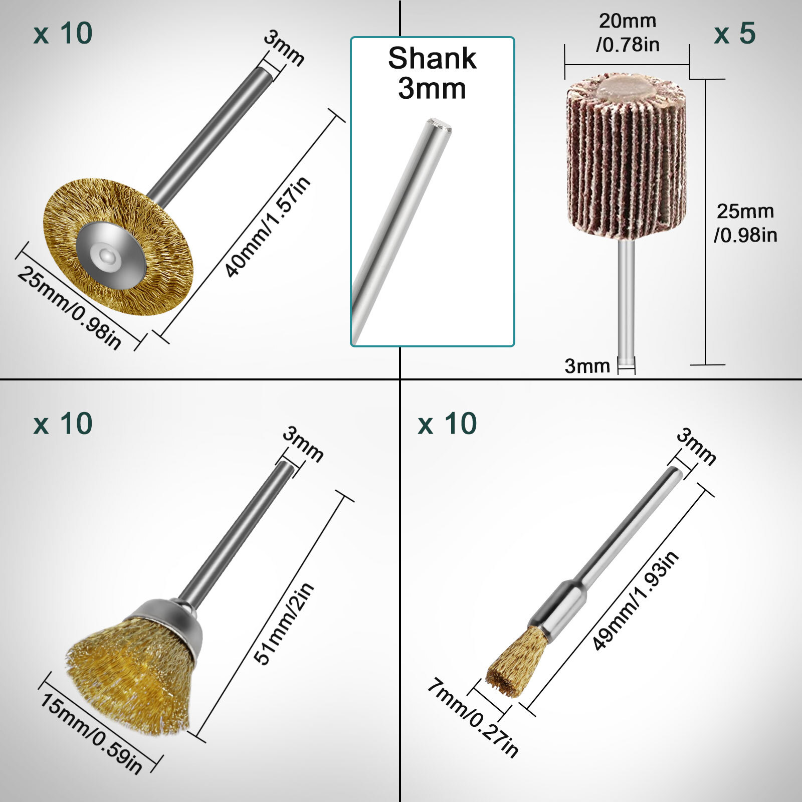 75PCS Buffing Wheels Wire Brush Polishing Kit for Dremel Rotary Tool Die Grinder
