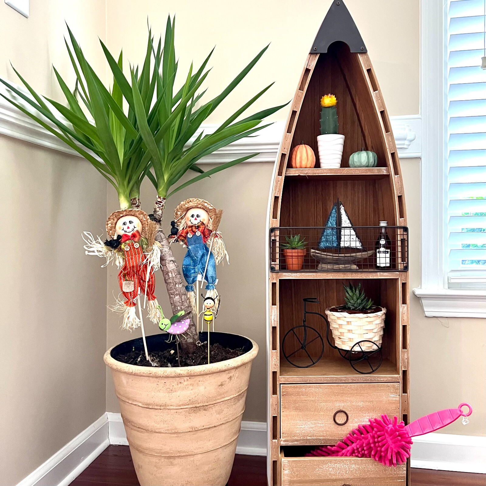 Wood Boat Shelf Wall Decor, Decorative Standing Boat Shelves Tabletop Home Decor