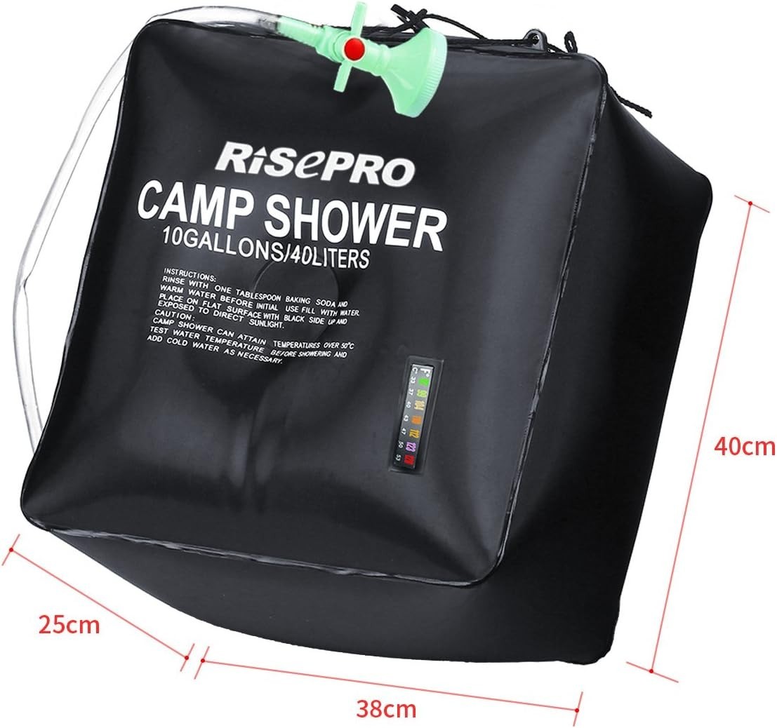 10 Gallon Solar Shower Bag Camping Outdoor Hot Water Solar Heating Hiking