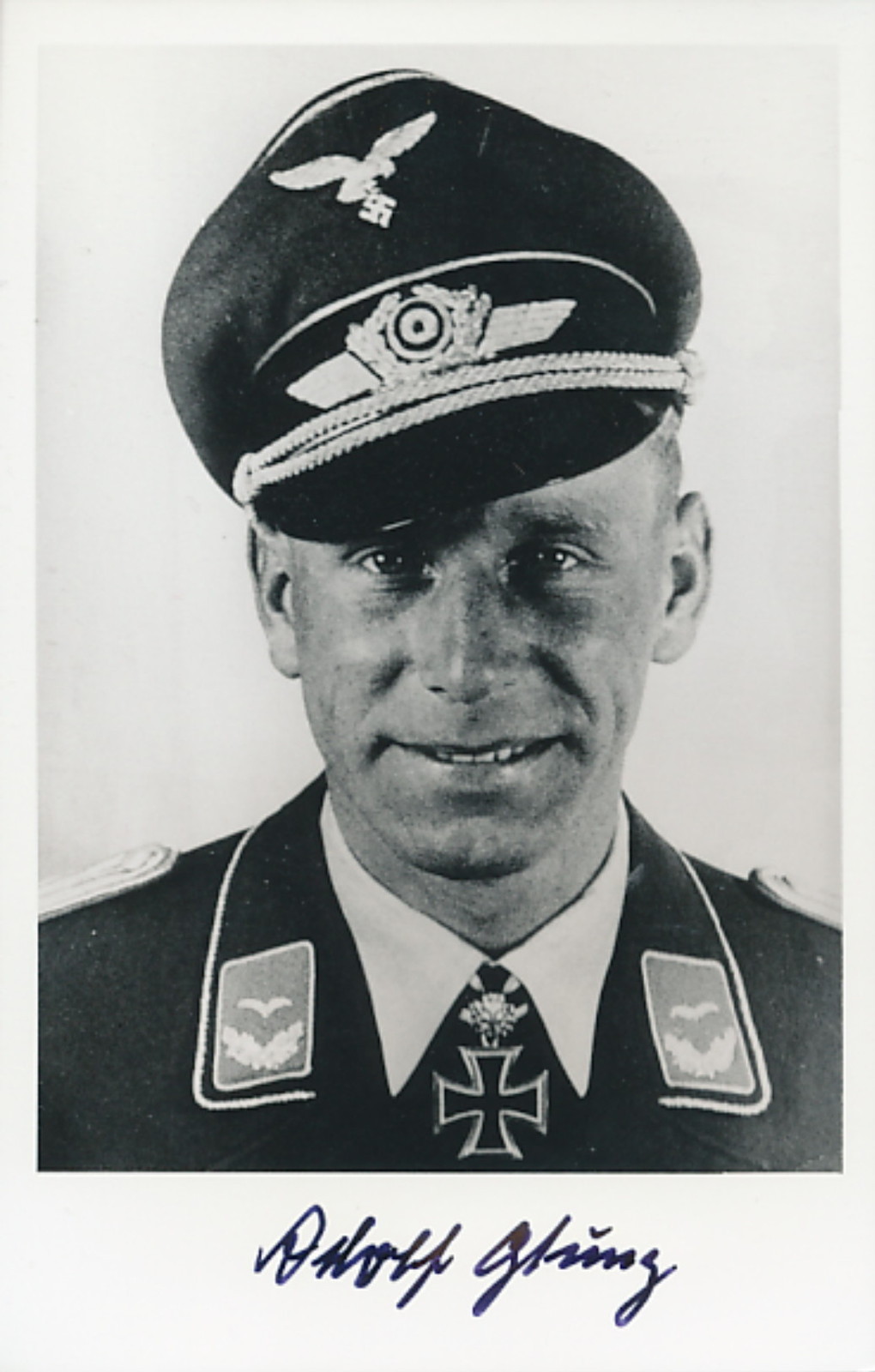 Adolf Glunz signed photo-Luftwaffe Ace.