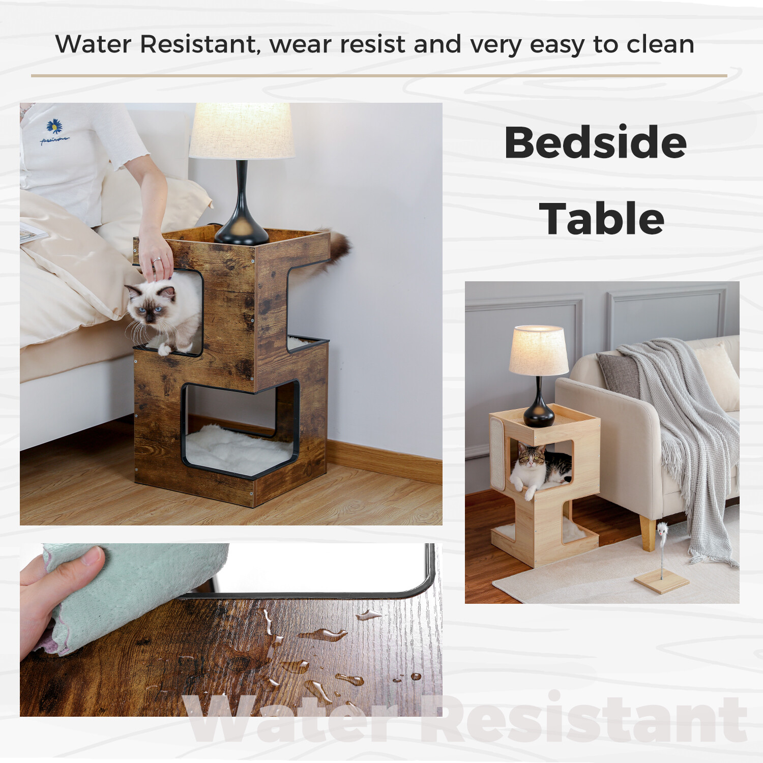 Pawz Road Cat Tree Tower Bedside Tables Condo House Bed Scratcher Furniture Toys