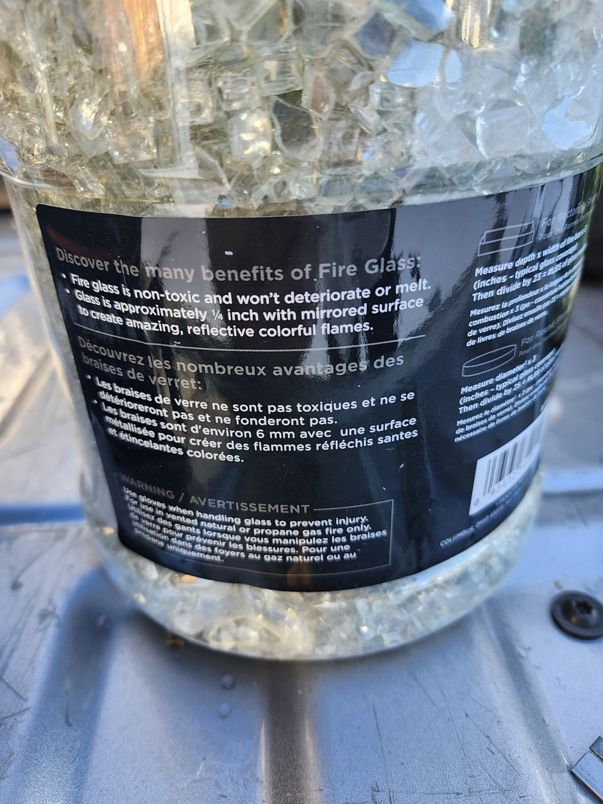 Fire Glass for Fire Pit, Fireplace High Luster Reflective CLEAR Glass