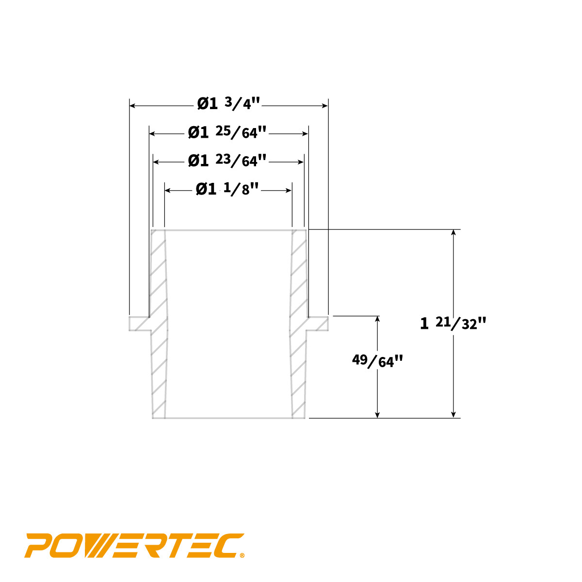 POWERTEC 4 in 1 Adapter Modular Step Dust Collector Hose Fittings (70297)