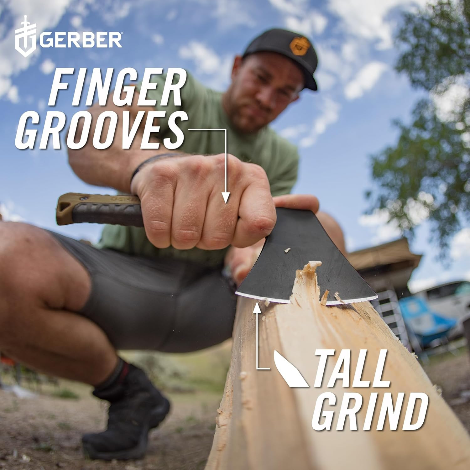 Gear Pack Hatchet - 3.5" Steel Blade Axe with Full Tang - Survival, Bushcraft an