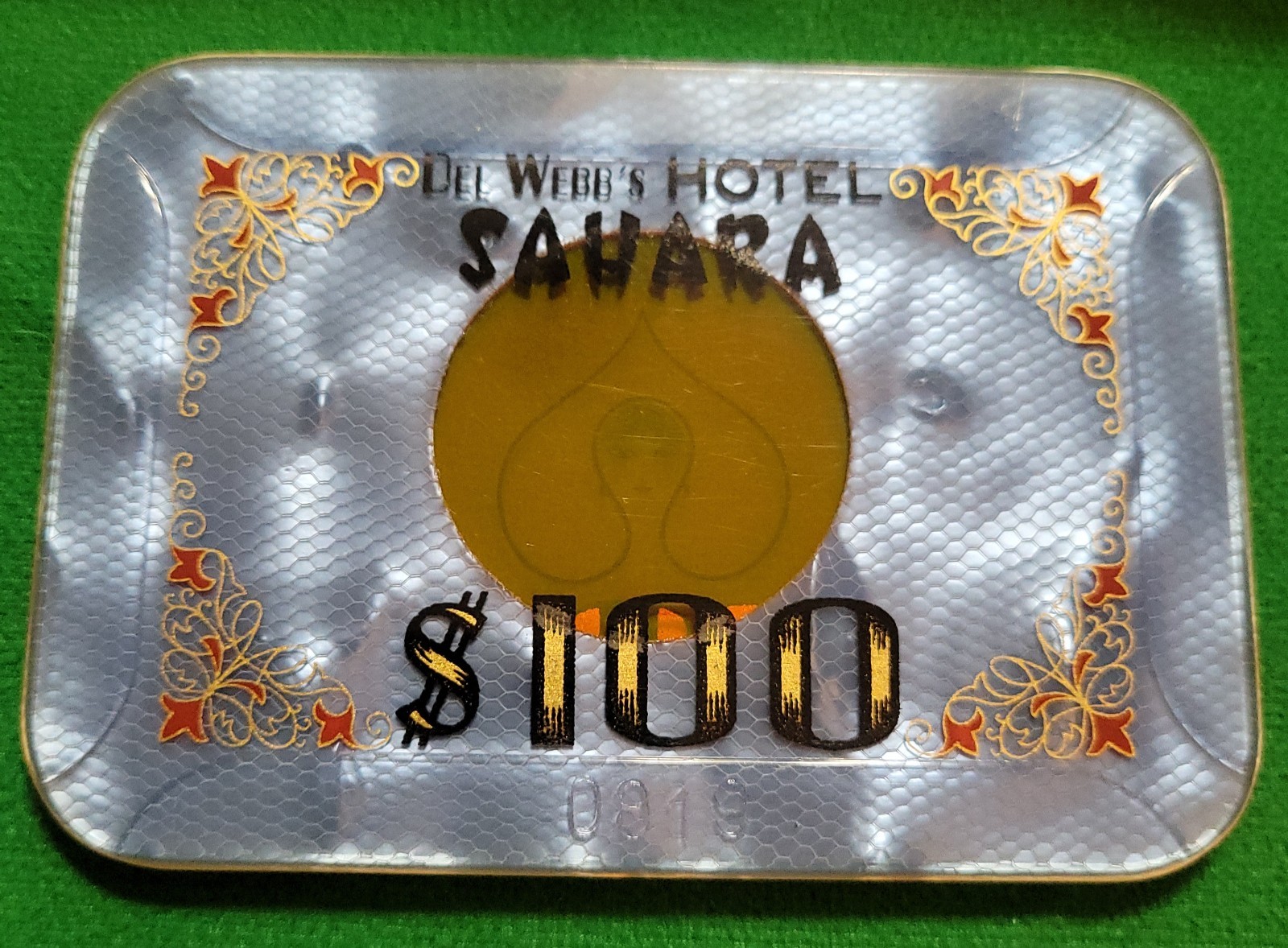 obsolete Sahara Casino Las Vegas $100.00 Baccarat Plaque
