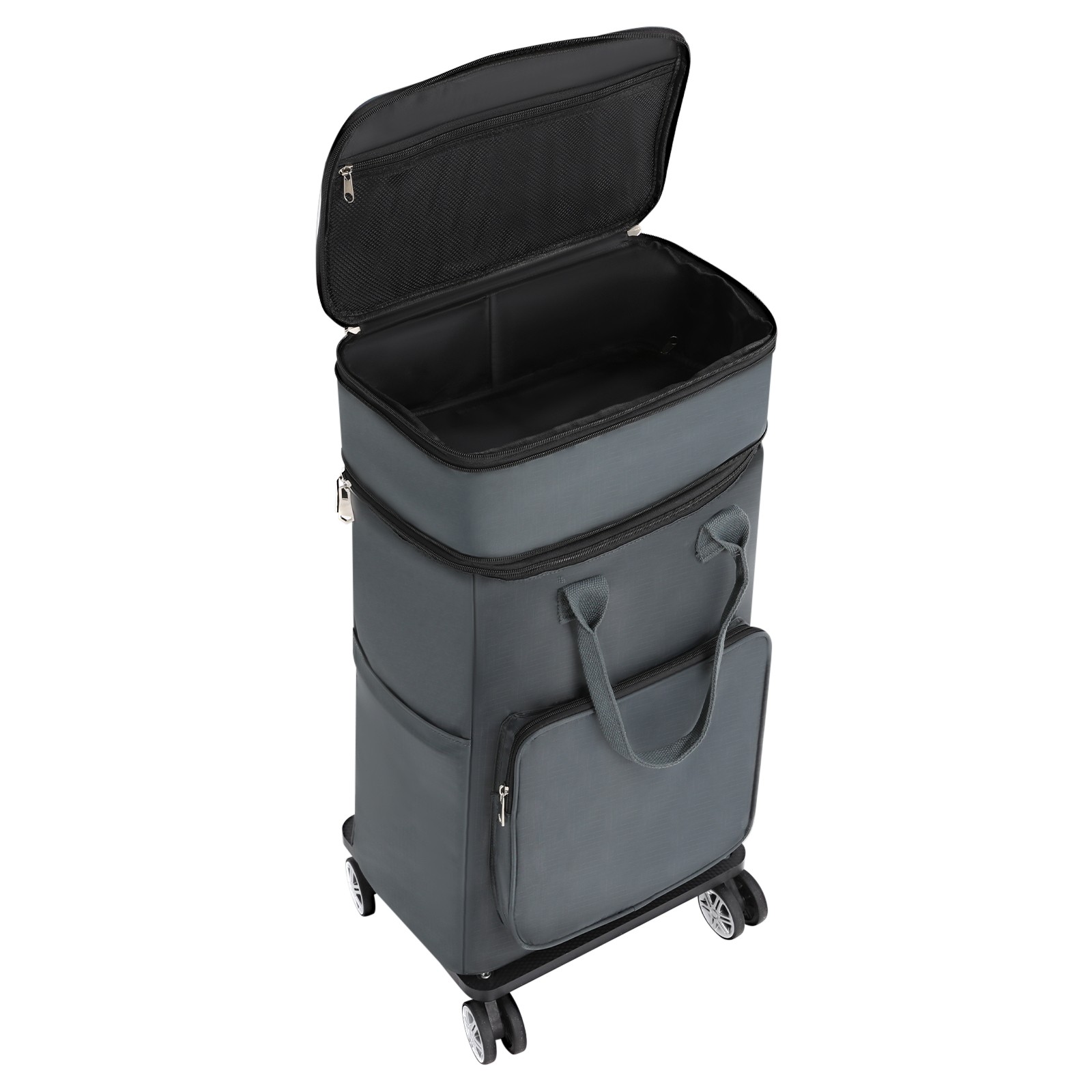 2in1 Shopping Cart Adjustable Grocery Cart 25kg Load Portable Utility Dolly Cart