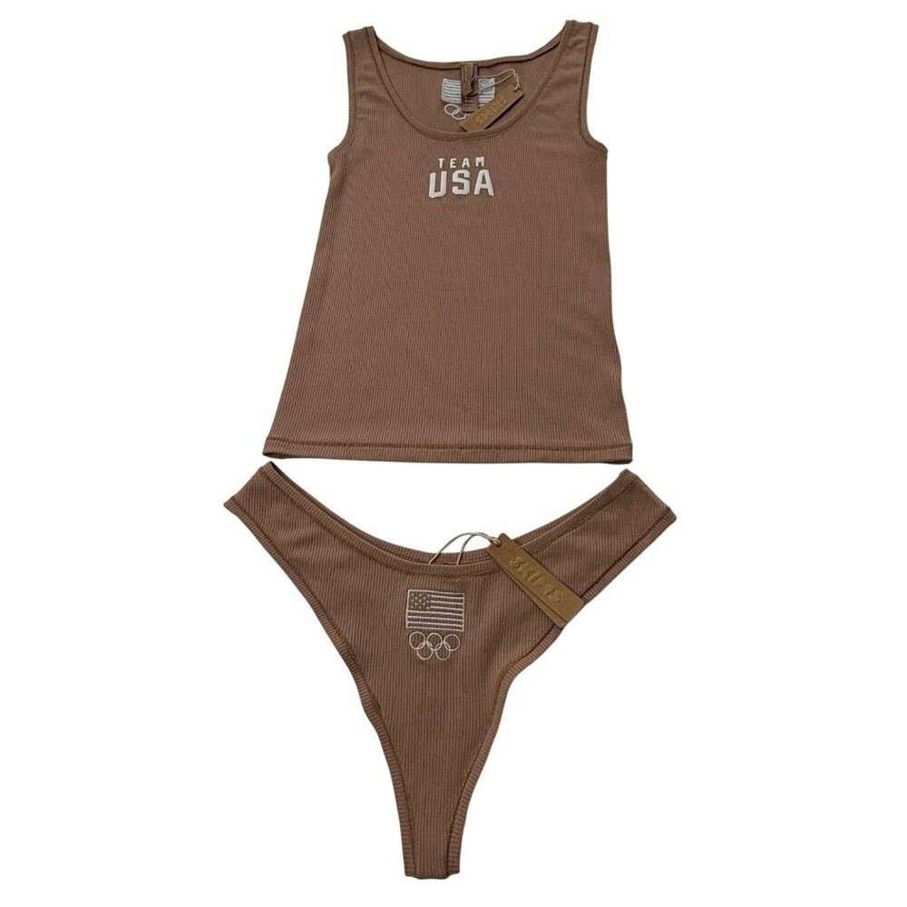 SKIMS Soft Lounge Rib Tank + Thong Team USA Sienna Small