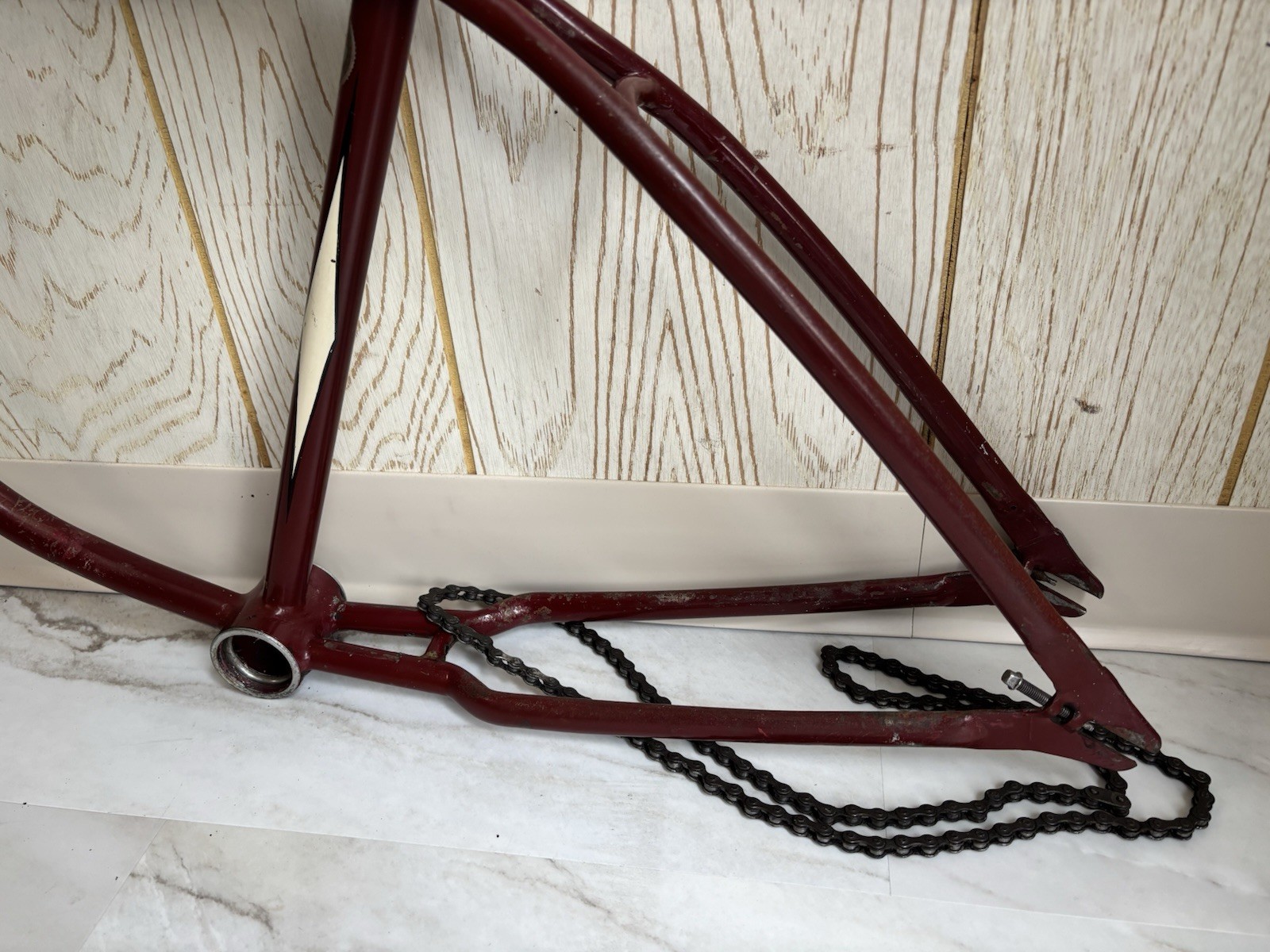 Prewar 1941 Schwinn Excelsior Autocycle Maroon Ivory Cantilever Frame