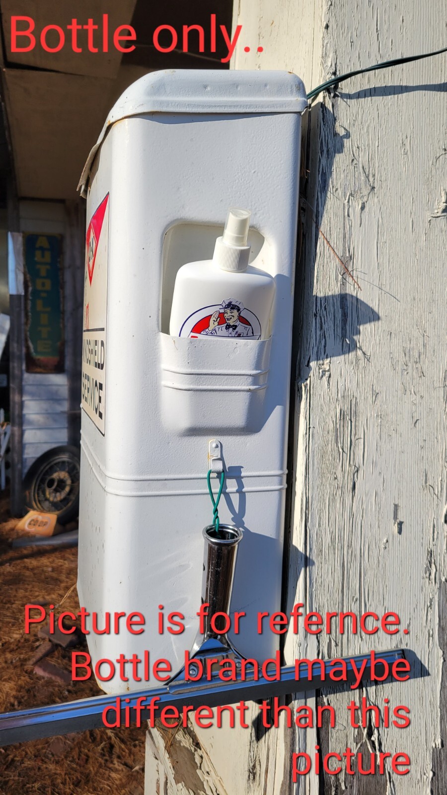 FILM FYTER WINDSHIELD SERVICE BOX SRAY BOTTLE GAS GASOLINE PUMP ISLAND