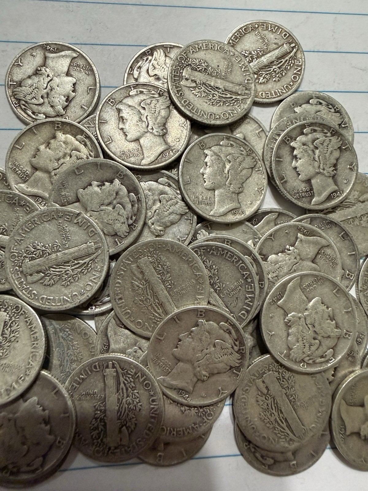 Lot of 2 Mercury Dimes 1916 to 1945 Mixed 90% Silver Coins - Choose How Many!