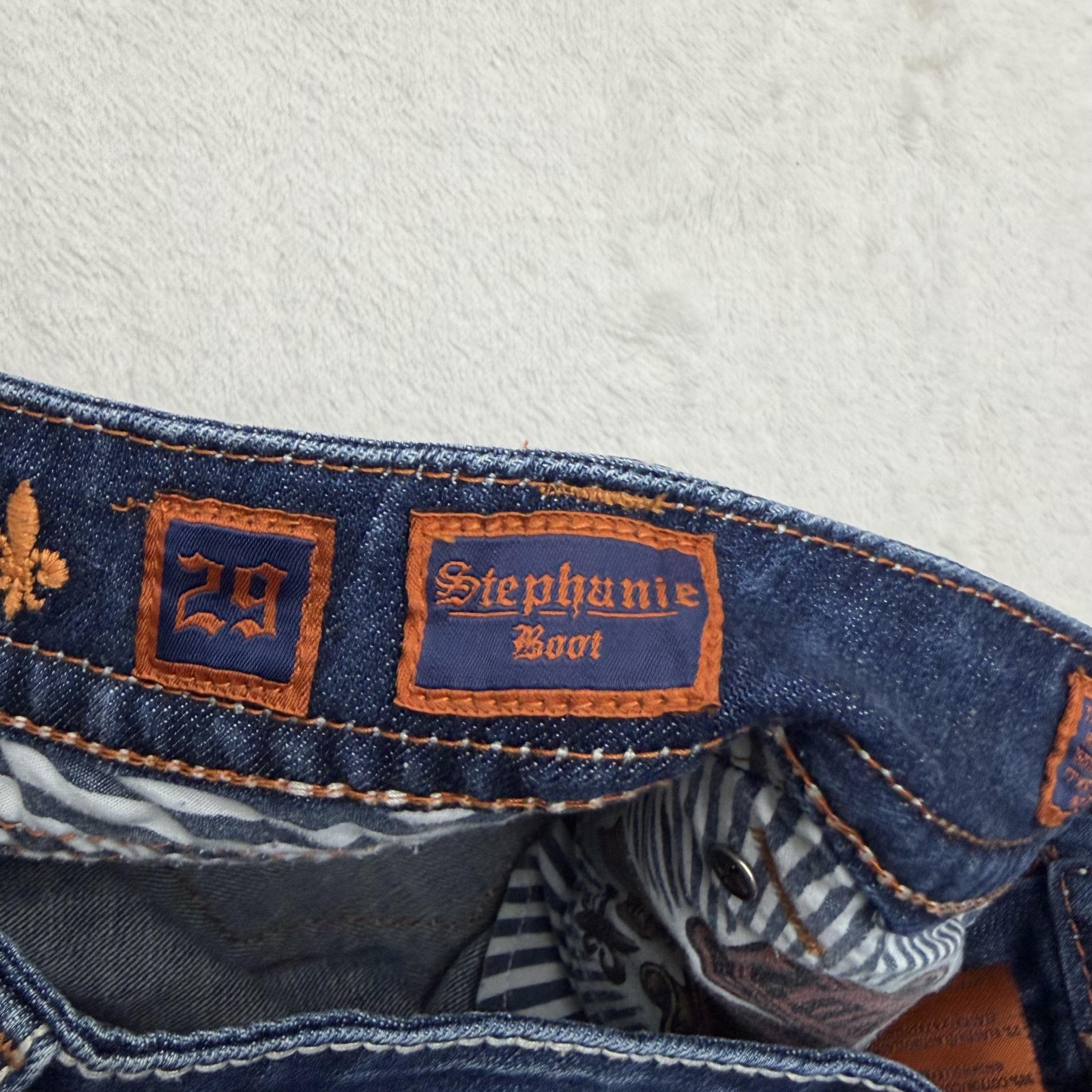 Rock Revival Stephanie Boot Jeans Womens 30x34 Bootcut Embroidered Pockets Denim