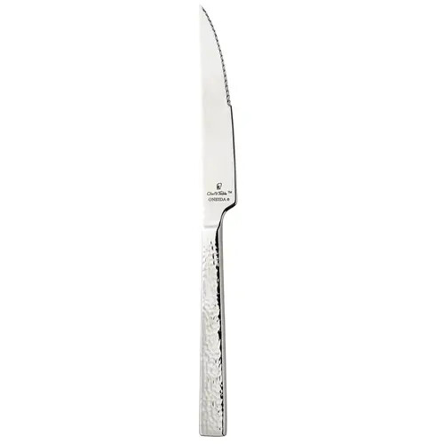 Oneida B327KSSF Chef's Table Hammered™ Stainless 10" Steak Knife - 1 Doz
