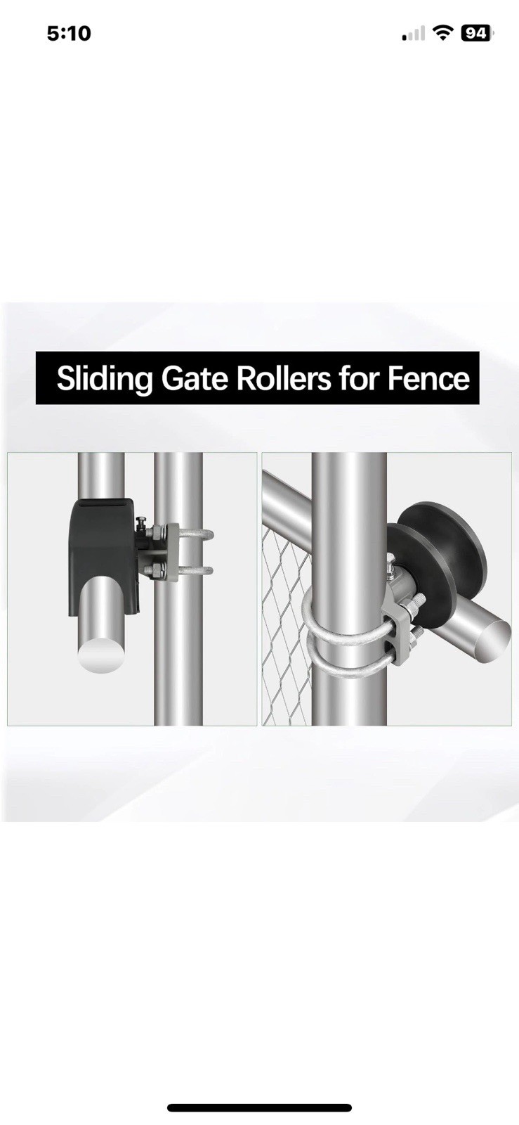 4 Pack Sliding Gate Rollers Cantilever Nylon Wheels For 2-3/8" or 2-1/2" Frame