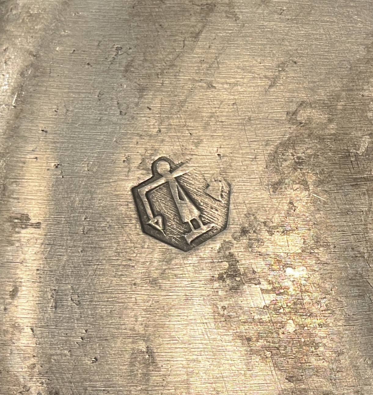 Large Pewter Plate Charger Dated 1670 - Marked/Stamped Handmade