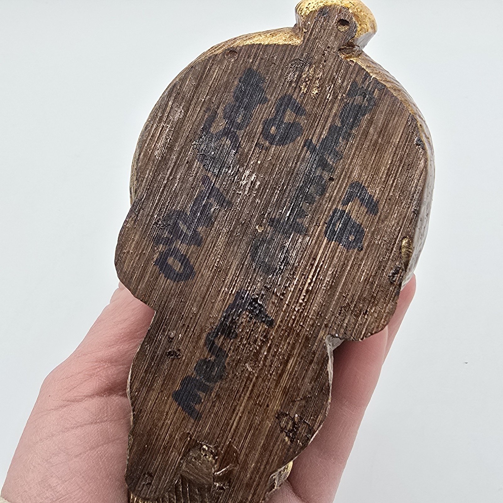 Rabbit Hare Figurine Wood Hand Carved Sculpture Vtg Bunny Easter Signed 80s