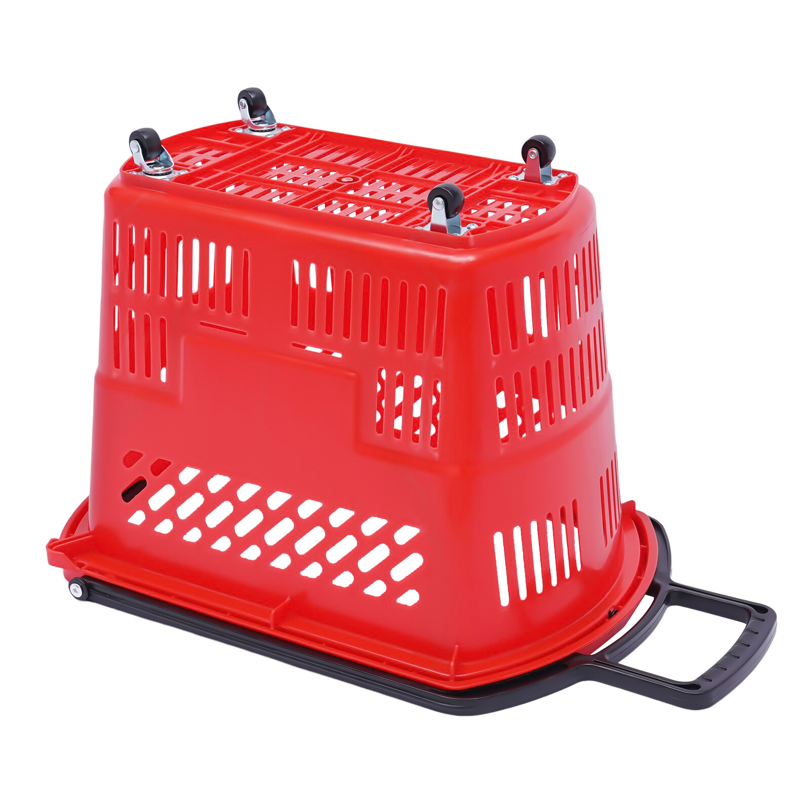 Trolley Rolling Shopping Baskets 6 pcs Plastic 35L with Handles Shopping Carts