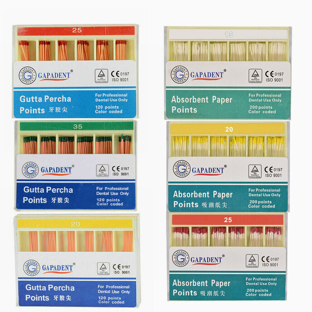 Dental Endo Gutta Percha Points/Obturating/Absorbent Paper Points Color Coded