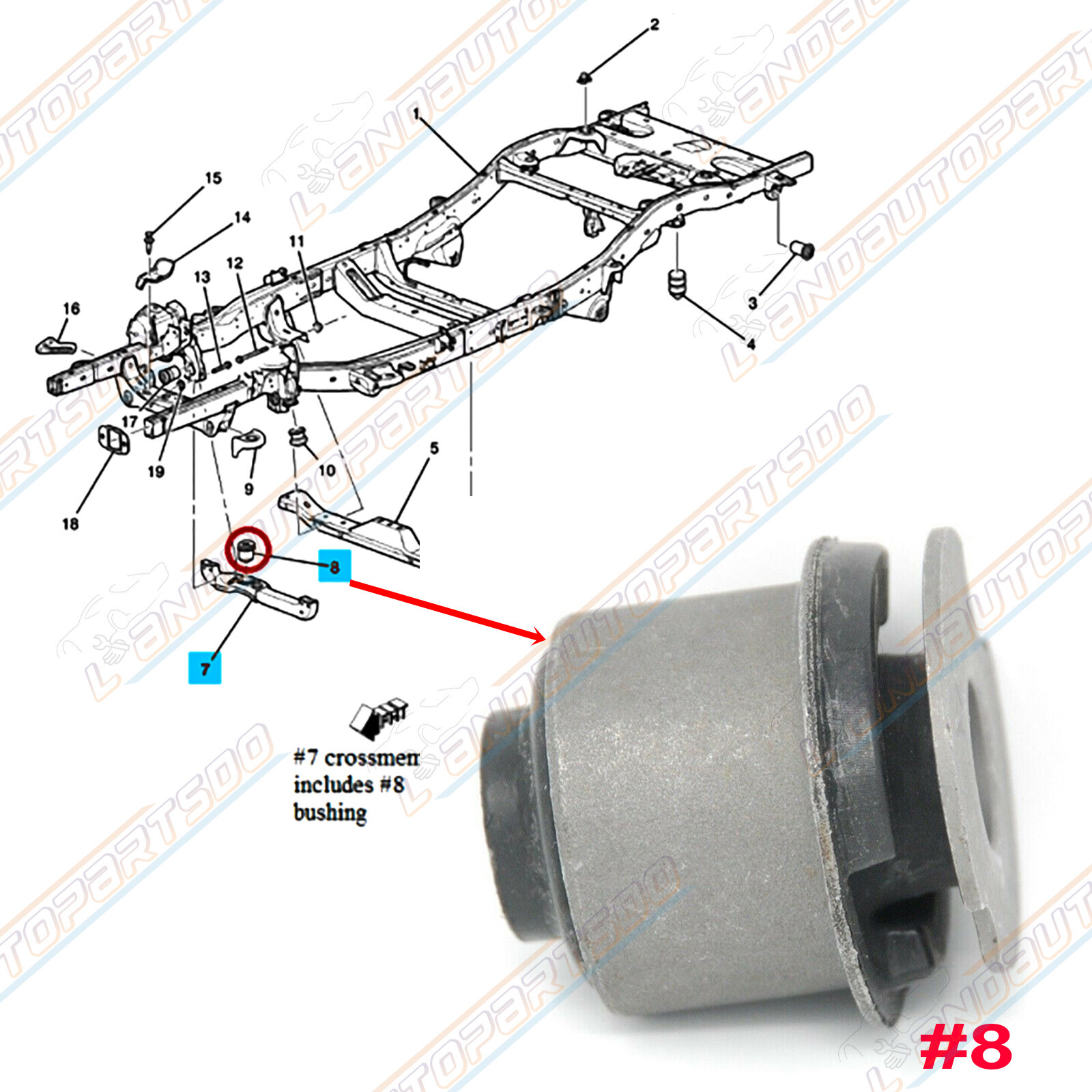Premium Front Differential Axle Bushings B2110 For 2006-2010 Hummer H3 H3T