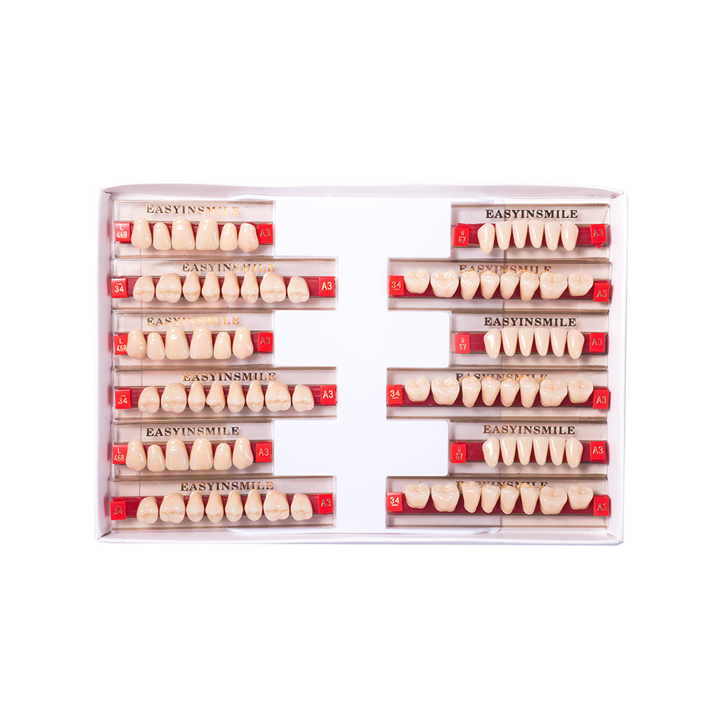 Dental Acrylic Resin False DIY Teeth Denture Upper Lower Full Set Shade A1/A2/A3