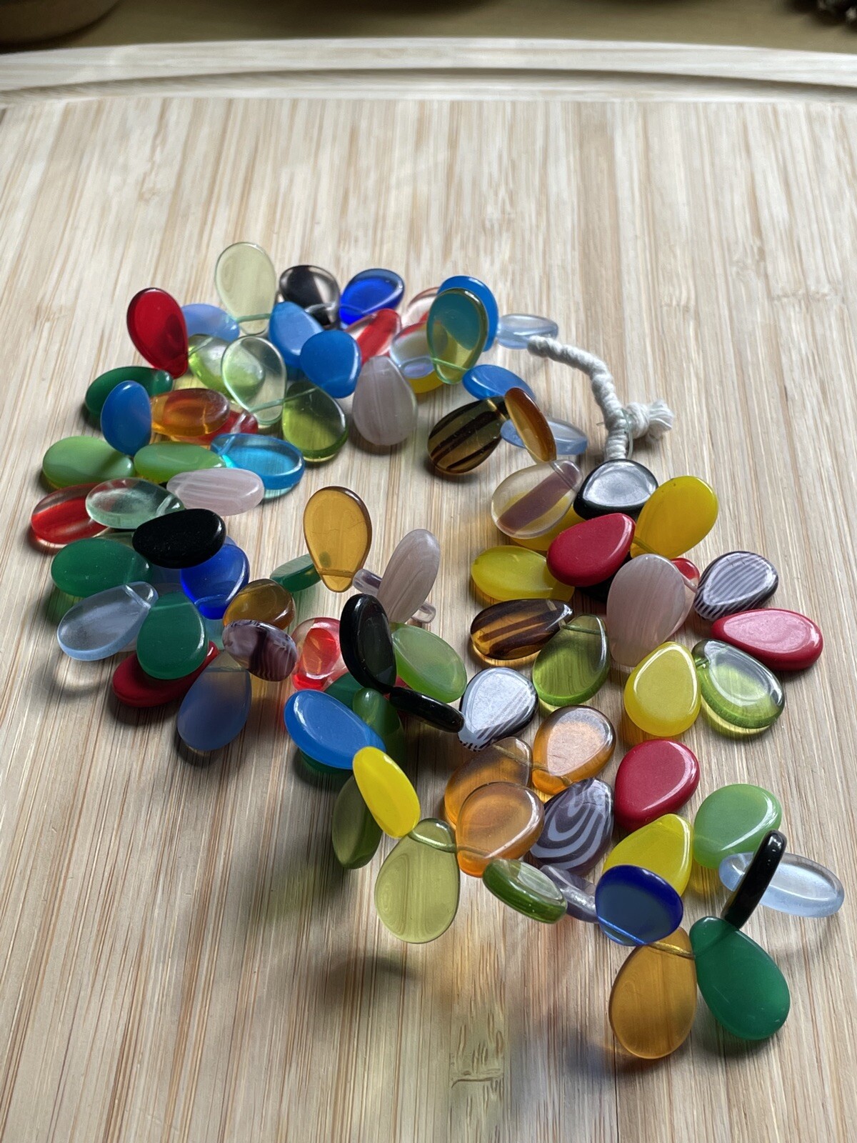 African Trade Beads Mali Wedding Necklace Czech Paddle Glass