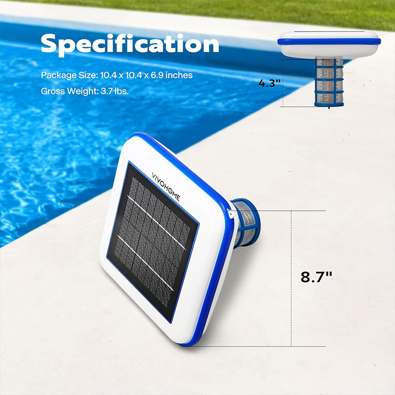 Solar powered Pool Ionizer Algae Killer Reduces Chlorine Covers Up to 35,000 Gal