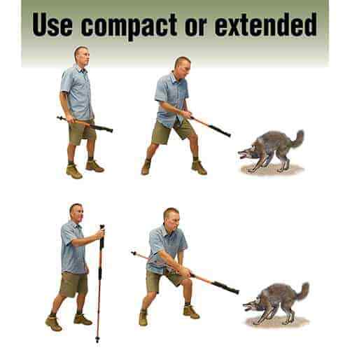 Hike'n Strike Stun Walking Cane Staff, With Flashlight, Batteries Included