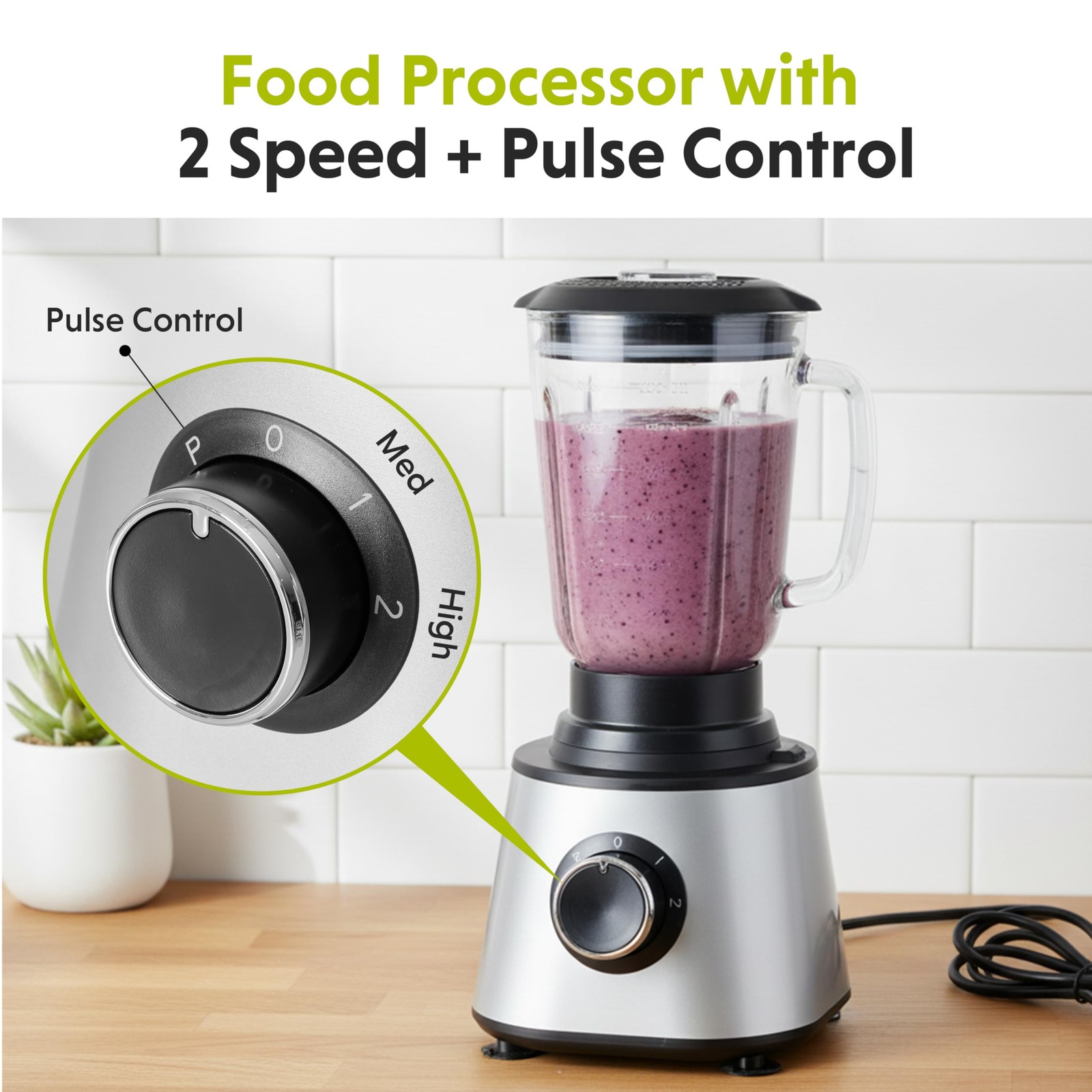 Food Processor Blender Combo, 300W Electric Food Processor for Slicing, Dough