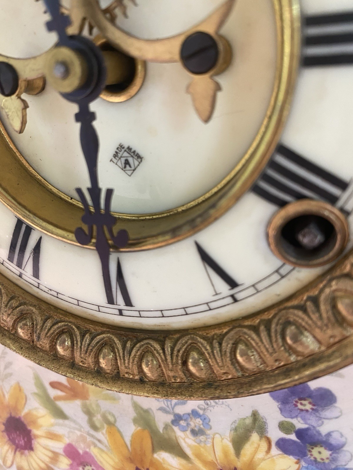 ANTIQUE ANSONIA ROYAL BONN "LA NORD" KEY WIND BONG STRIKE PORCELAIN CLOCK! NICE!