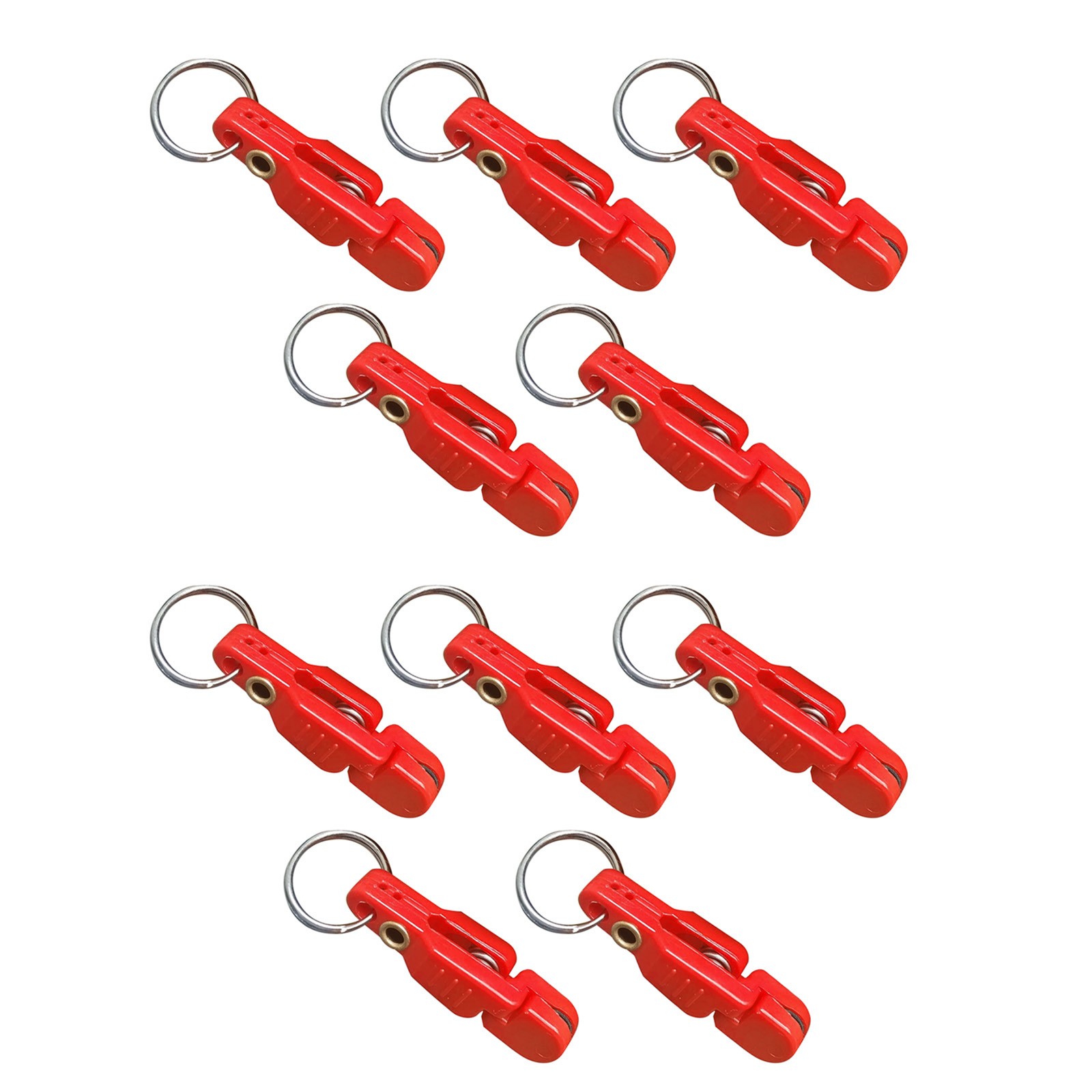10pcs Red Quick-Release Clips For Fishing Line In Seawater And Freshwater