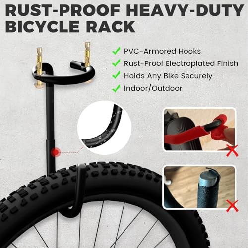 330LB Bike Rack Garage, 2 Pack Bike Wall Mount/Bike Ceiling X-Large Black