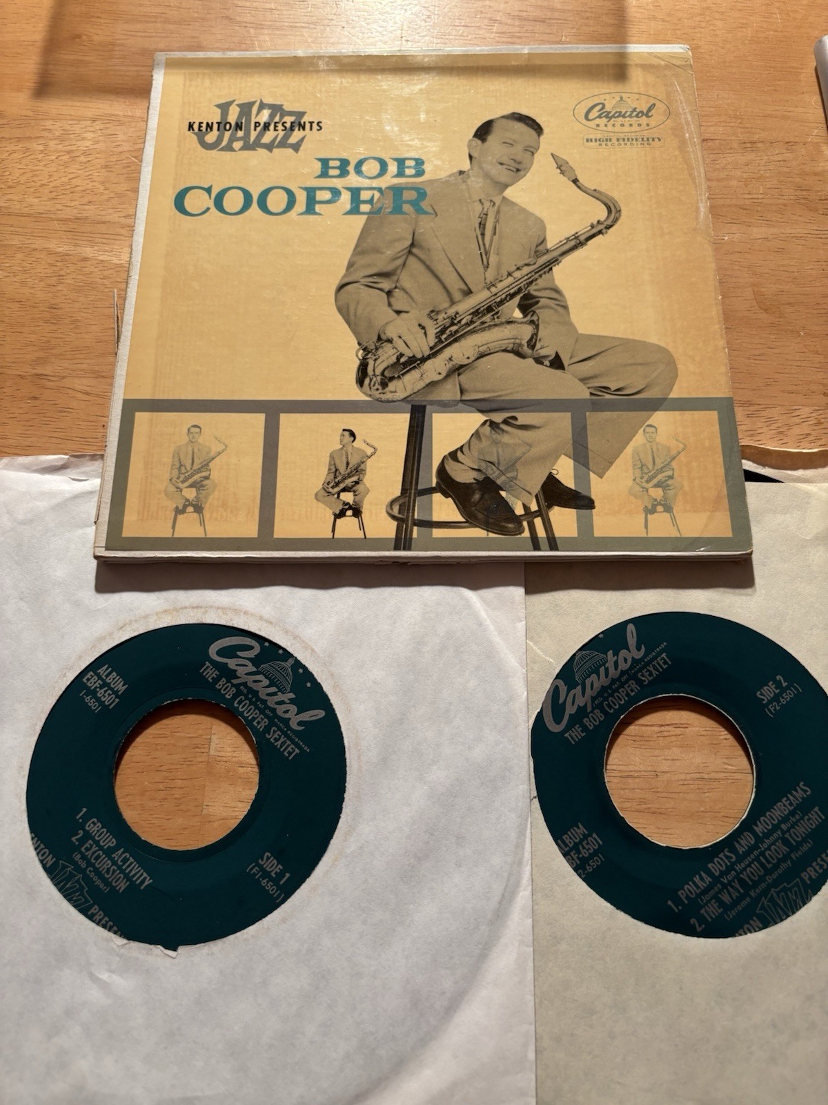 Bob Cooper: Kenton Presents Jazz  2 Discs 45 EP Capitol VG++ vinyl