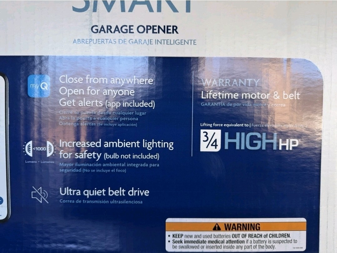 Chamberlain 3/4 HP Smart Quiet Belt Drive Garage Door Opener + Keypad B4505T