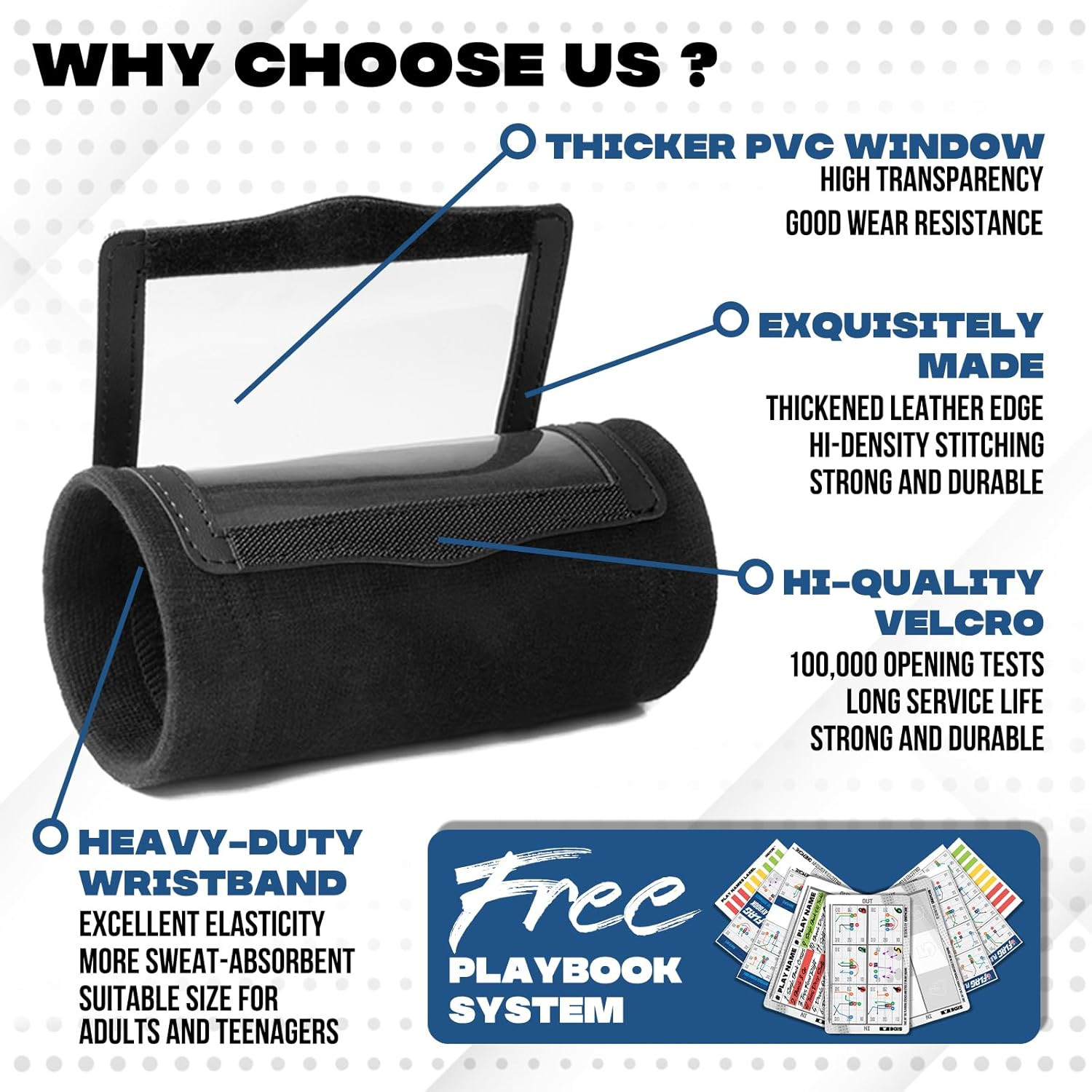 1NMORE Football Wristbands with Playbook System,Wrist Coach for Youth,5On5 Flag