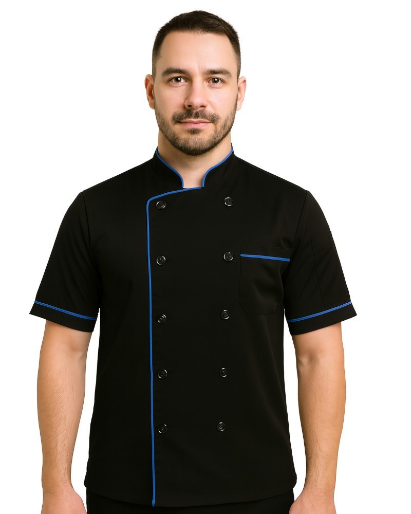 Men Women Chef Coat Restaurant Uniform Short Sleeve Chef Coat Kitchen Chef Coat