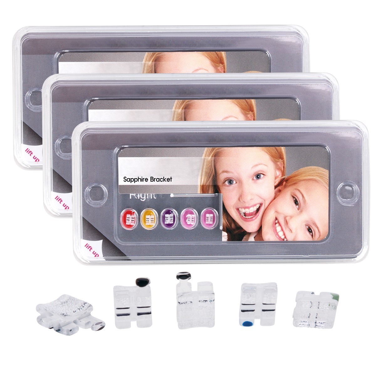 AZDENT Dental Orthodontic Sapphire Bracket Ceramic Braces Roth/MBT 022 Hooks 345