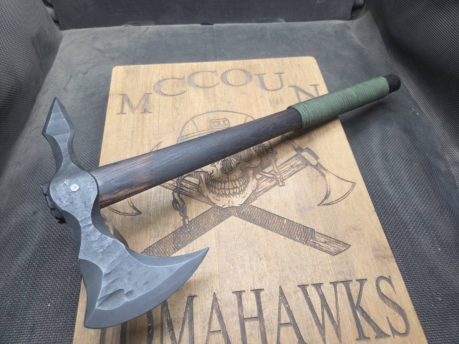 HAND FORGED AIRBORNE RANGER SPIKE TOMAHAWK BY MARK MCCOUN MADE IN THE USA