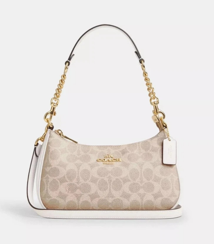 COACH Teri Shoulder Bag In Signature Canvas New Free Shipping