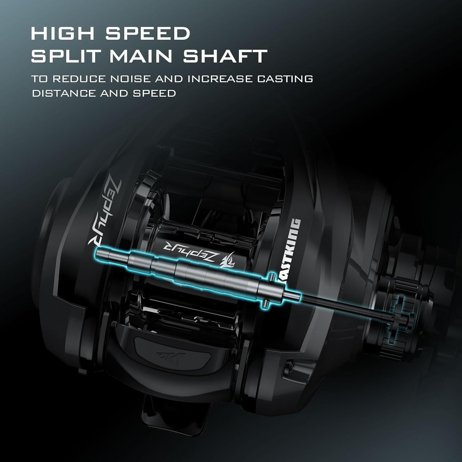 KastKing Zephyr Baitcast Reel w/Halo XII Mag Brake 7+1BB 7.2:1 18lb Carbon Drag