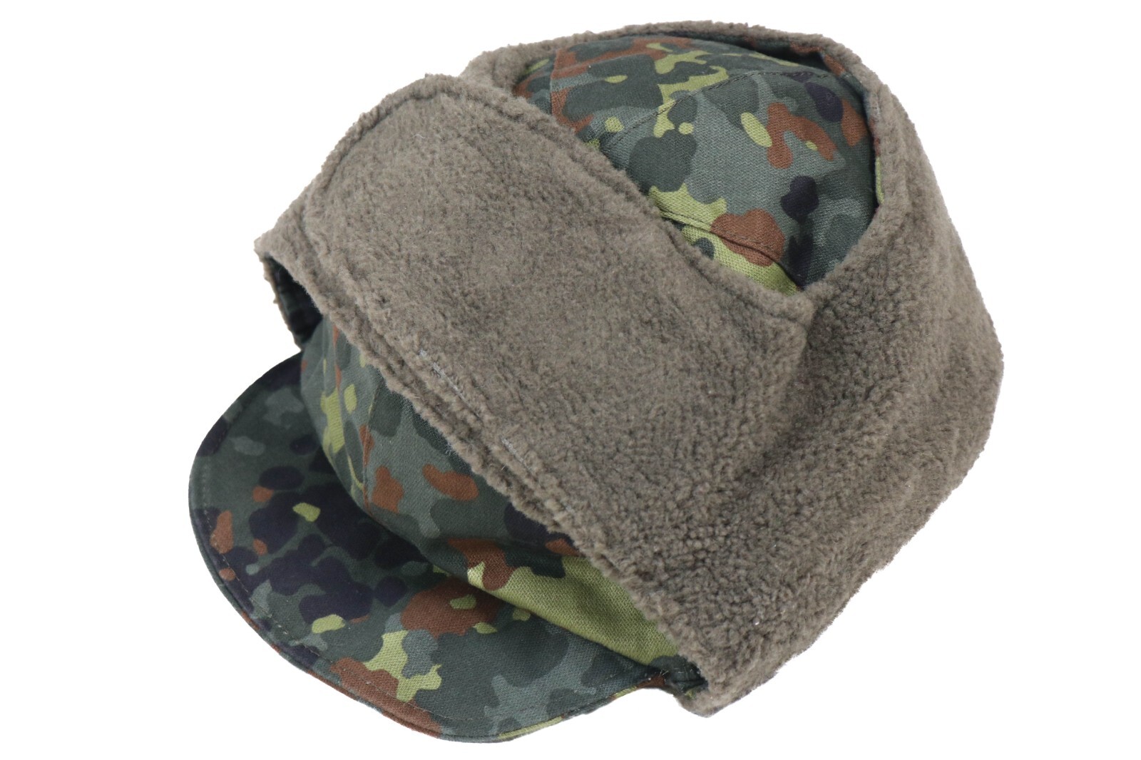 Large (59) - Used German Bundeswehr Flecktarn Winter Field Cap Hat Fleck Camo