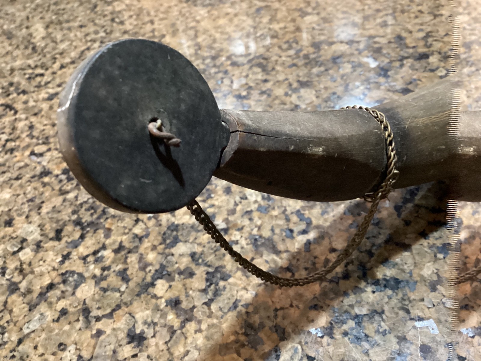 Large 18” Antique Powder Horn Engraved 1st New Jersey 1861