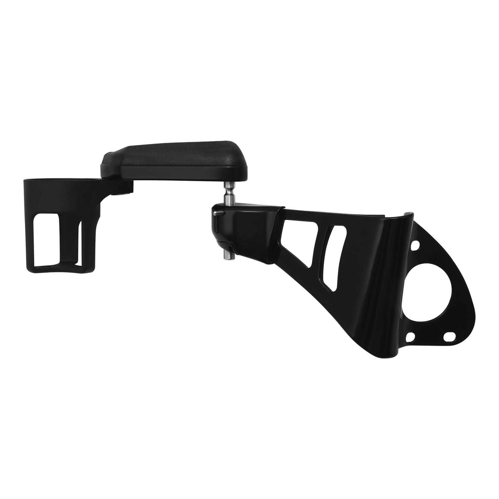 Black Passenger Arm Rests Armrests Drink Holder Fit For Harley Touring 2014-2024