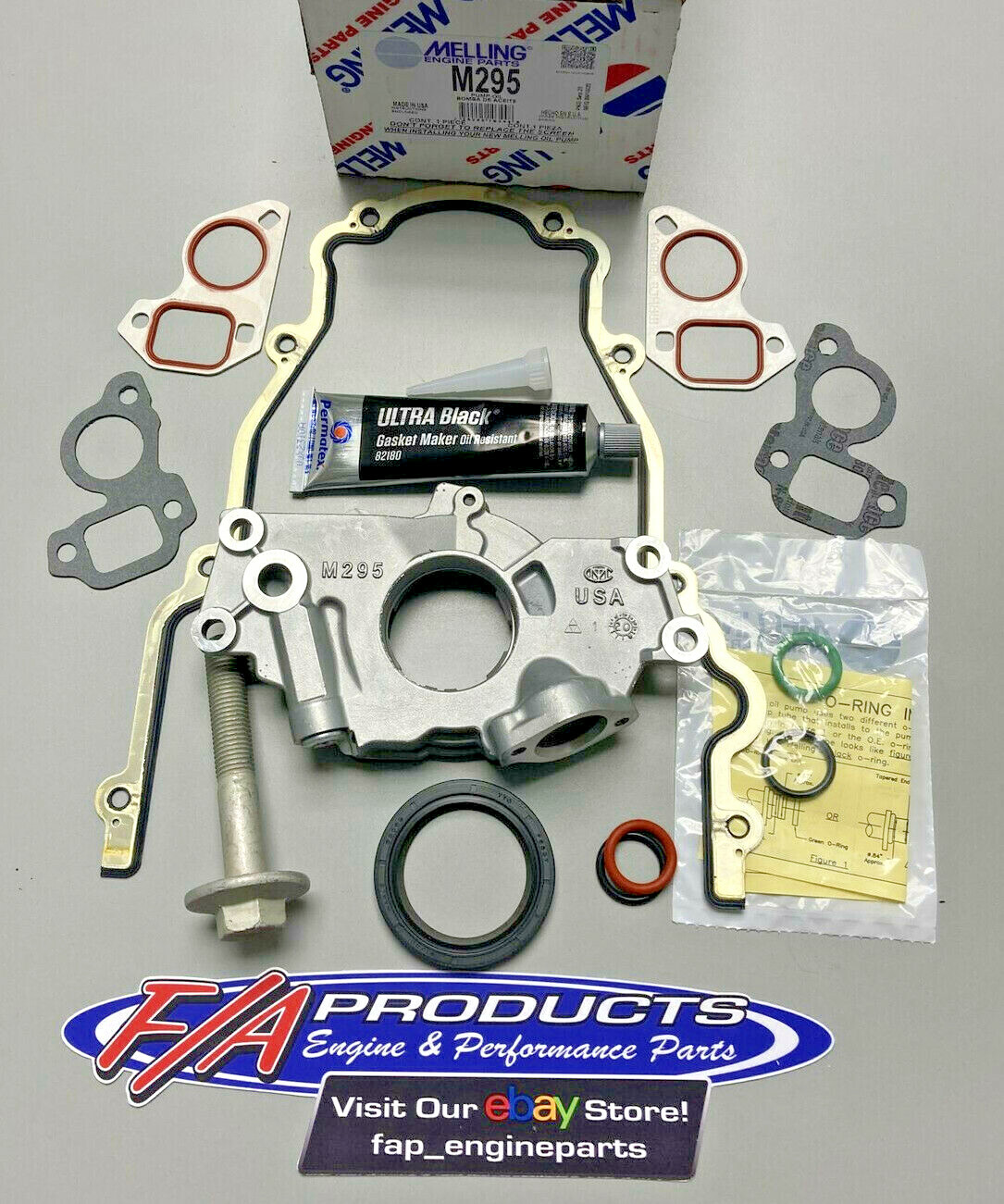 GM LS 4.8L 5.3L 6.0L V8 Melling M295 Oil Pump Change Kit Gaskets Balancer Bolt