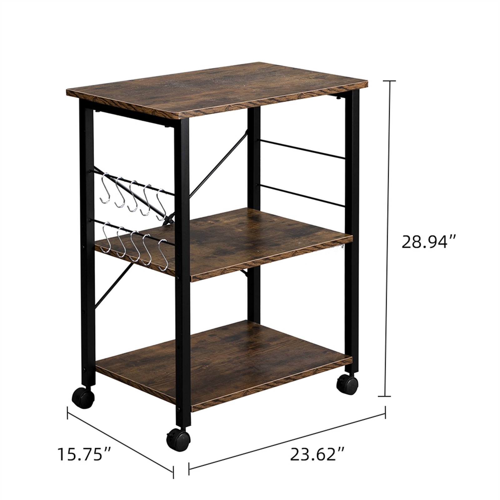 Rack 3-Tier Kitchen Utility Microwave Oven Stand Storage Cart Workstation Shelf
